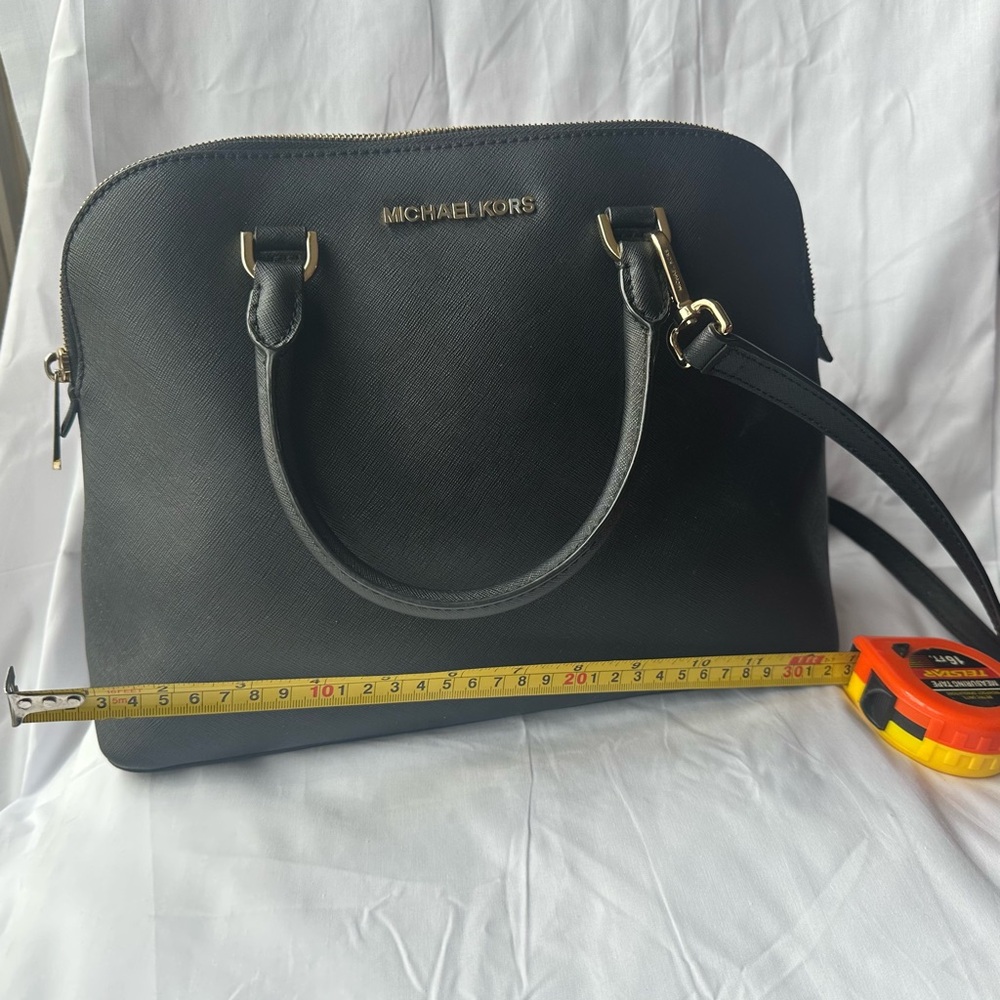 MICHAEL Michael Kors Black Satchel with Gold Hardware